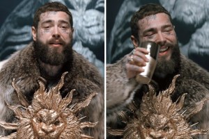 Post Malone as the Leo of the Zodiac council in JLo's This Is Me Now Movie