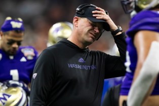University of Washington head coach Kalen DeBoer at the Sugar Bowl